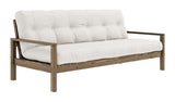 Knob Sovesofa, Brun lakeret fyrretræ, Offwhite - Unoliving.com