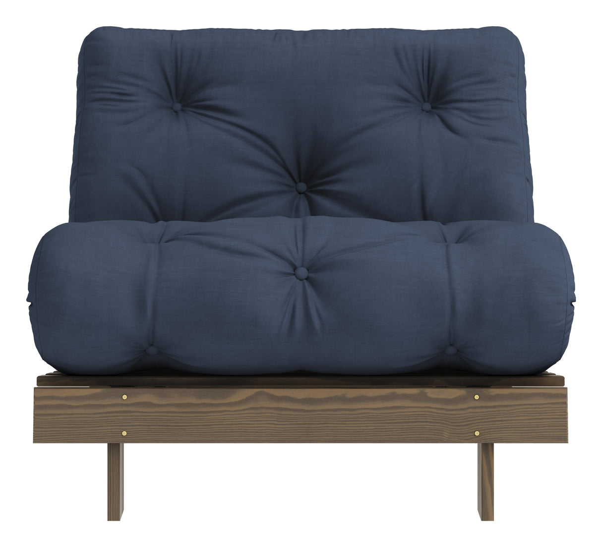 Roots 90 Sovesofa, Brun lakeret fyrretræ, Navy - Unoliving.com