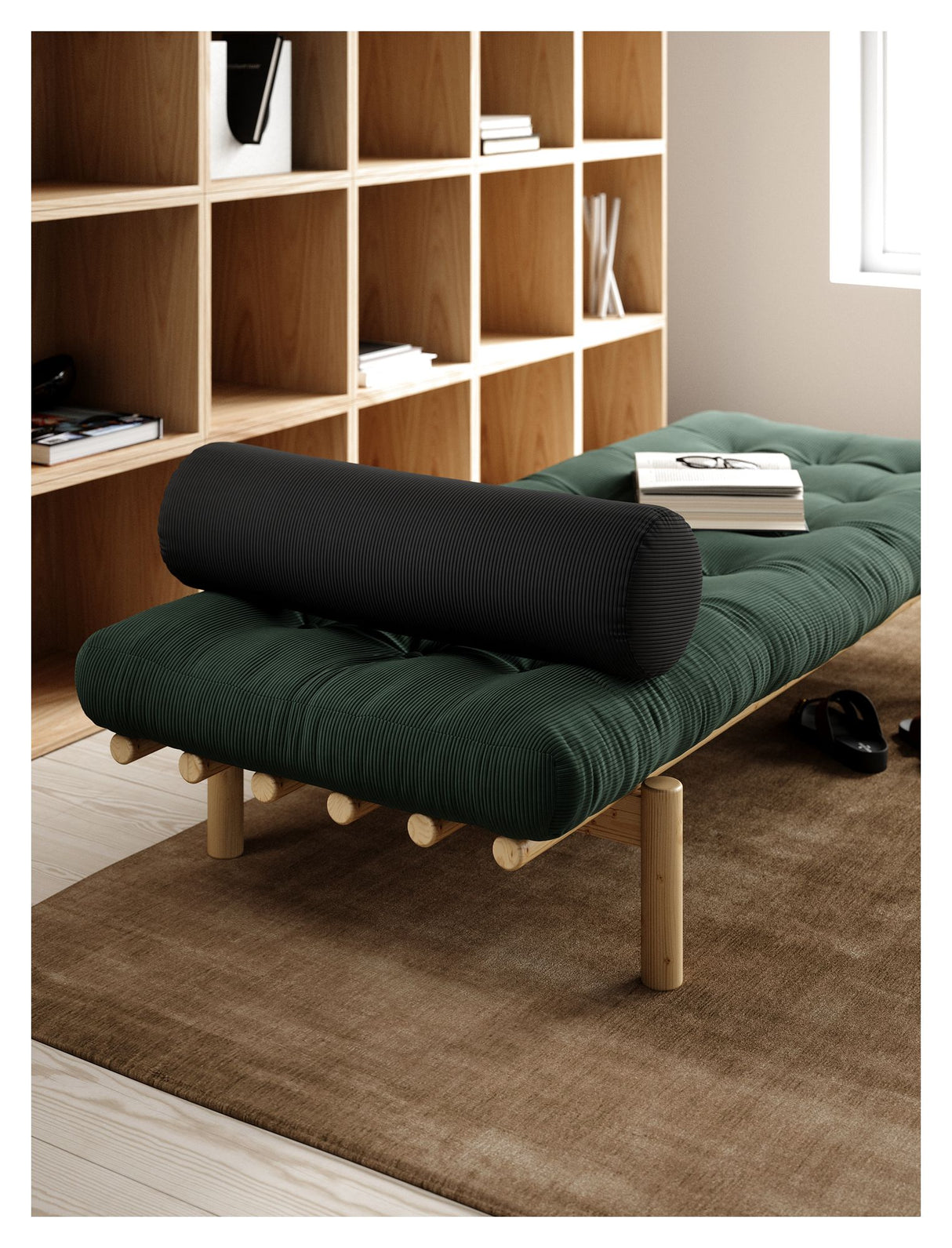 Next Daybed, Fyrretræ/Dark Grey Fløjl - Unoliving.com