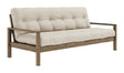 Knob Sovesofa, Brun lakeret fyrretræ, Beige - Unoliving.com