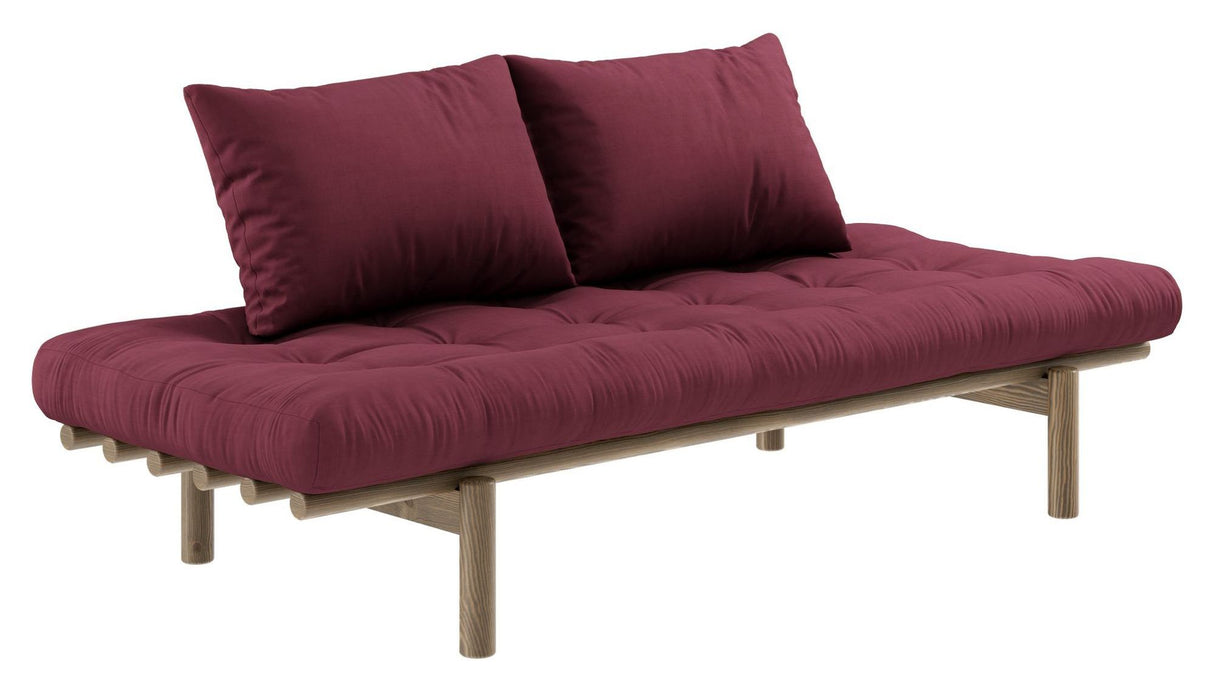 Pace Daybed Sovesofa, Brun lakeret fyrretræ, Bordeaux - Unoliving.com