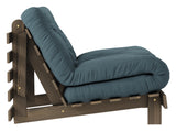 Roots 90 Sovesofa, Brun lakeret fyrretræ, Petrol Blue - Unoliving.com