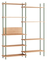 Shelving System, 2 fag, 9 hylder, H:200, Eg/Grøn - Unoliving.com