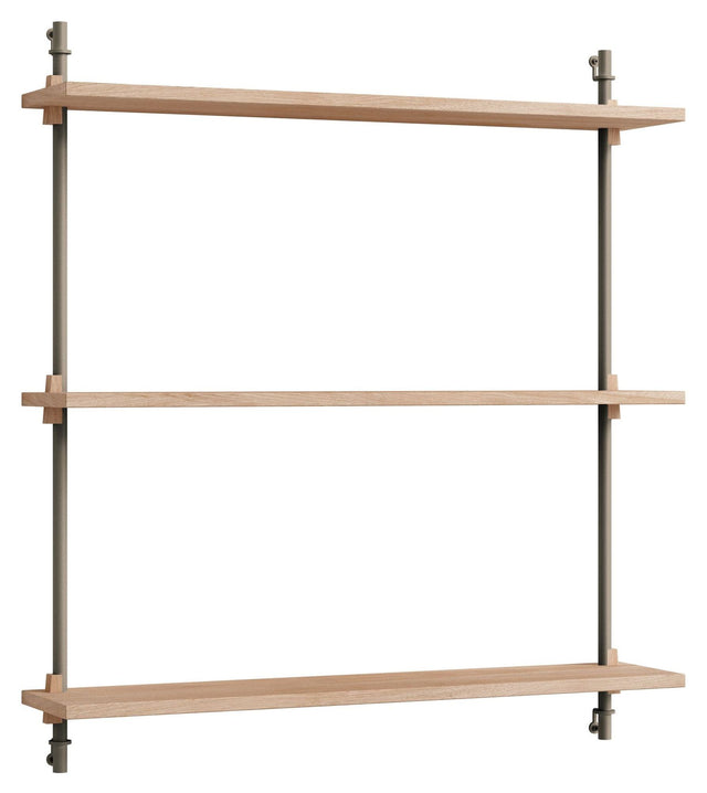 Wall Shelving, 1 fag, 3 hylder, H:85, Eg/Grå - Unoliving.com