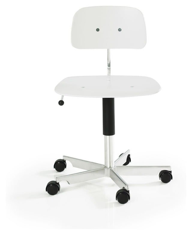 KEVI 2533 Kontorstol, White/Poleret krom - Unoliving.com