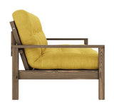 Knob Sovesofa, Brun lakeret fyrretræ, Honey fløjl - Unoliving.com