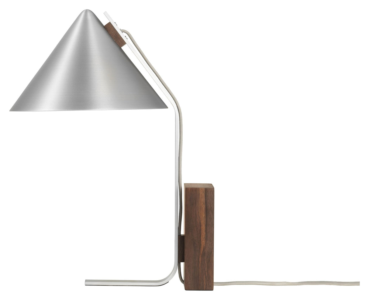 Cone Bordlampe, Børstet aluminium/Valnød - Unoliving.com