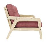 Grab Sovesofa, Lakeret fyrretræ, Sorbet Pink fløjl - Unoliving.com