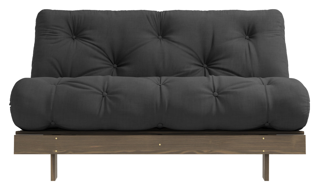 Roots 140 Sovesofa, Brun lakeret fyrretræ, Dark Grey - Unoliving.com