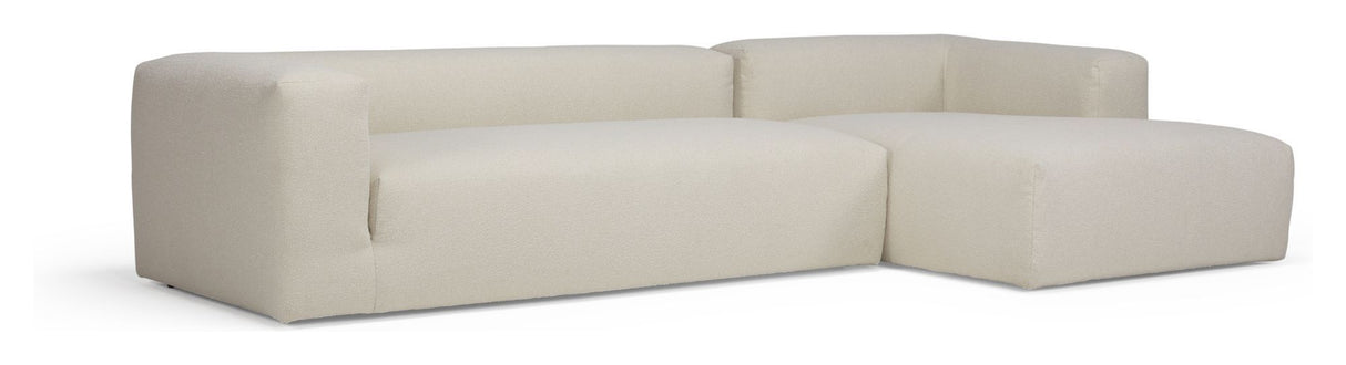 Kornum Sofa med chaiselong højre, Offwhite Bouclé - Unoliving.com