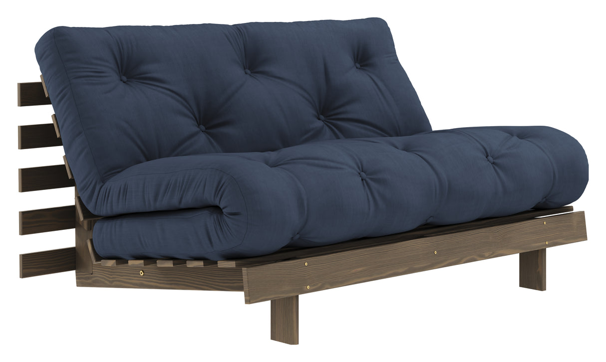 Roots 140 Sovesofa, Brun lakeret fyrretræ, Navy - Unoliving.com