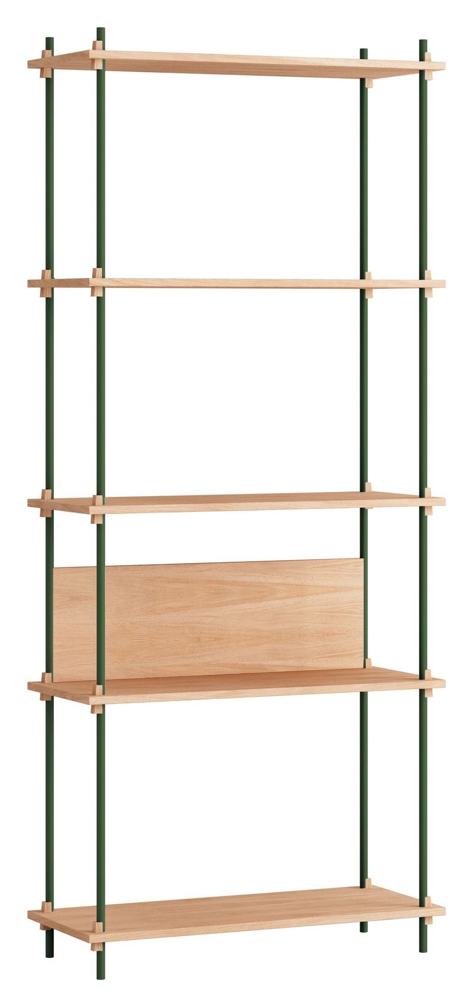 Shelving System, 1 fag, 5 hylder, H:200, Eg/Grøn - Unoliving.com