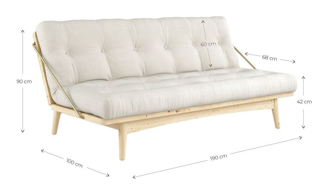 Folk Sovesofa, Fyrretræ, Sorbet Pink fløjl - Unoliving.com