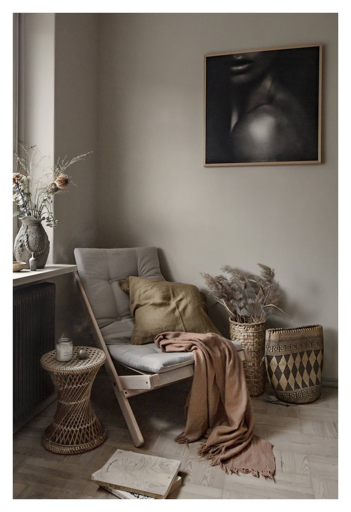 Boogie Loungestol, Dark Grey/Natur - Unoliving.com