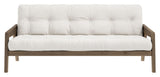 Grab Sovesofa, Brun lakeret fyrretræ, Offwhite - Unoliving.com