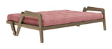 Grab Sovesofa, Brun lakeret fyrretræ, Sorbet Pink fløjl - Unoliving.com