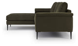 Nabbe 3-pers. Sofa m. chaiselong, venstre grøn stof - Unoliving.com