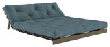 Roots 160 Sovesofa, Brun lakeret fyrretræ, Petrol Blue - Unoliving.com