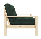 Knob Sovesofa, Lakeret fyrretræ, Seaweed fløjl - Unoliving.com