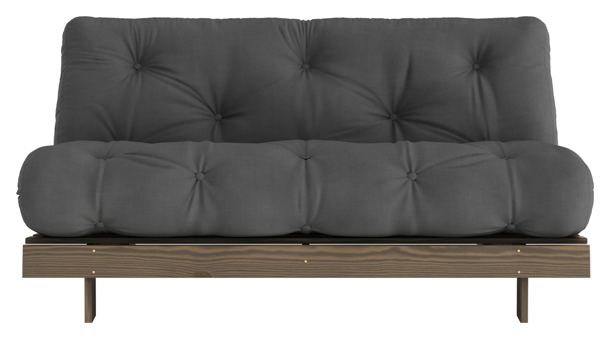 Roots 160 Sovesofa, Brun lakeret fyrretræ, Dark Grey - Unoliving.com