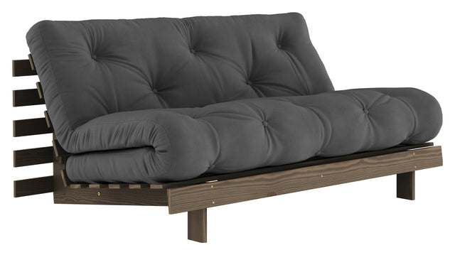 Roots 160 Sovesofa, Brun lakeret fyrretræ, Dark Grey - Unoliving.com