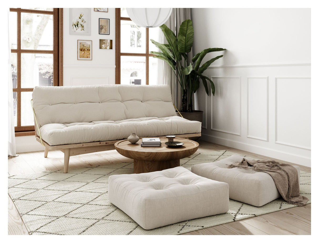 More Pouf, Ivory Fløjl, 70x70 - Unoliving.com