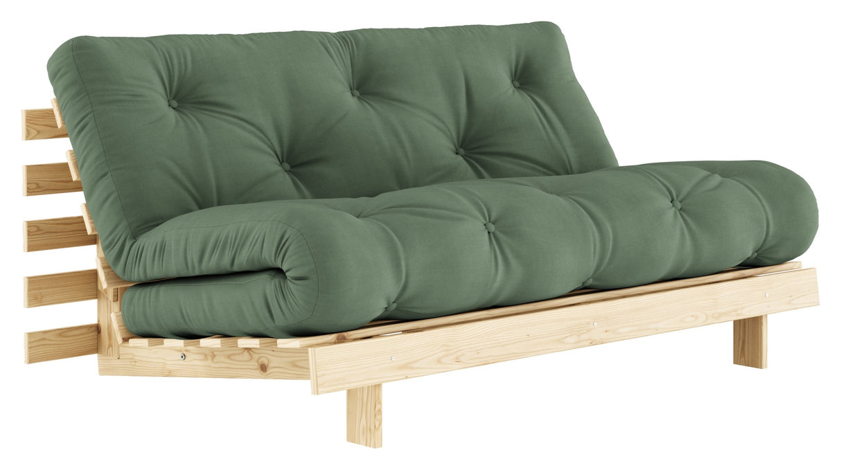 Roots 160 Sovesofa, Fyrretræ/Olive Green,