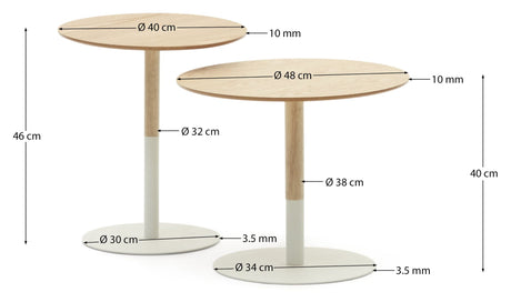 Watse sideborde, Sæt af 2, Egefinér, Ø40/48 - Unoliving.com