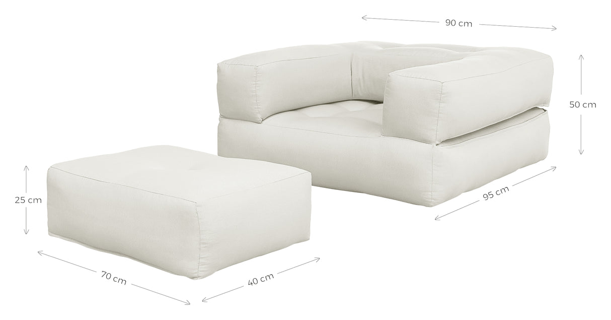 Cube Futon, Ler brun - Unoliving.com