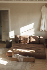 Buckle-Up Futon Sofa, Beige - Unoliving.com