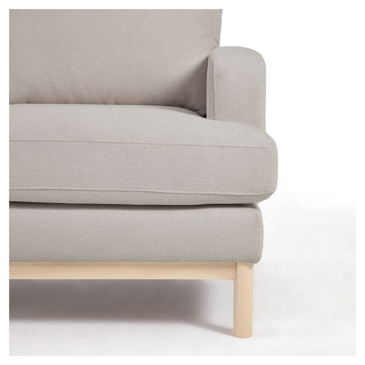 Mihaela 3-pers. Sofa m. venstrevendt chaiselong, Grå fleece - Unoliving.com