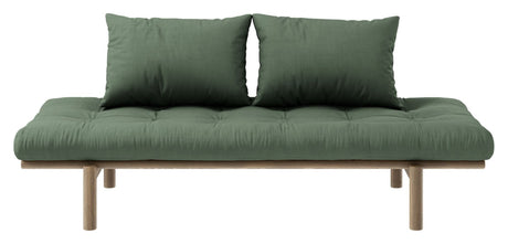 Pace Daybed Sovesofa, Brun lakeret fyrretræ, Olive Green