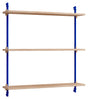 Wall Shelving, 1 fag, 3 hylder, H:85, Eg/Blå - Unoliving.com