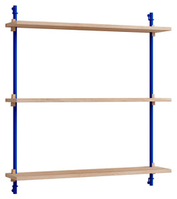 Wall Shelving, 1 fag, 3 hylder, H:85, Eg/Blå - Unoliving.com