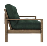 Knob Sovesofa, Brun lakeret fyrretræ, Seaweed fløjl - Unoliving.com