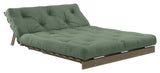 Roots 140 Sovesofa, Brun lakeret fyrretræ, Olive Green - Unoliving.com