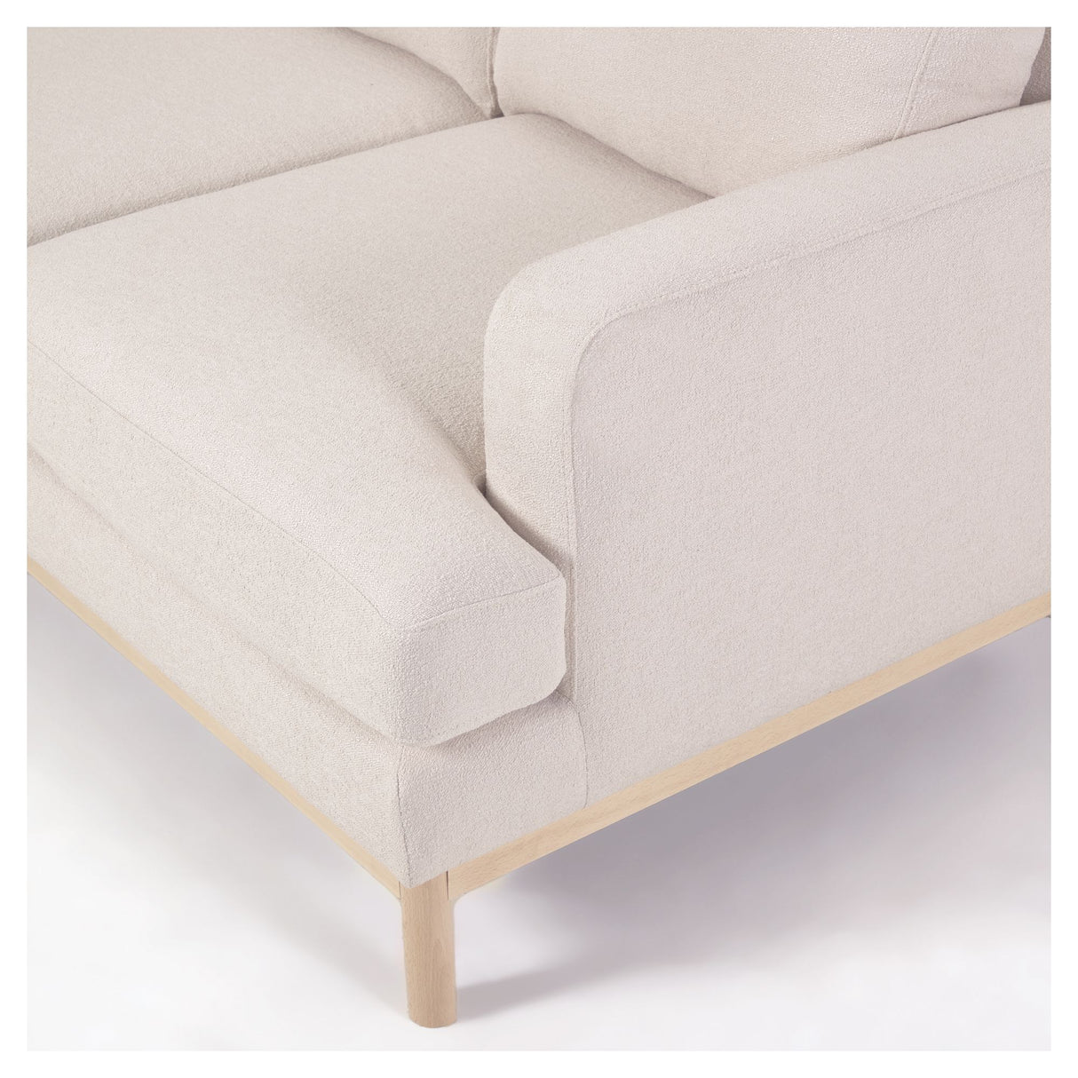 Mihaela 3-pers. Sofa m. venstrevendt chaiselong, Hvid fleece - Unoliving.com