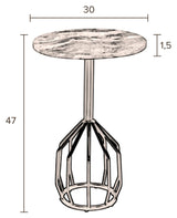 Dutchbone Salerno Sidebord, Ø30, Hvid marmor - Unoliving.com