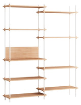 Shelving System, 2 fag, 9 hylder, H:200, Eg/Hvid - Unoliving.com