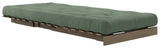 Roots 90 Sovesofa, Brun lakeret fyrretræ, Olive Green - Unoliving.com