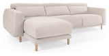 Singa 3-pers. Sofa m. venstrevendt chaiselong, Hvid Chenille - Unoliving.com