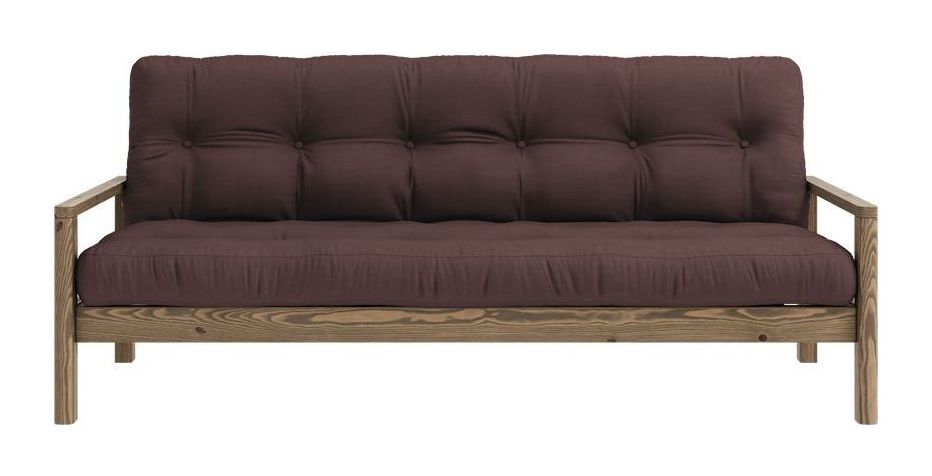 Knob Sovesofa, Brun lakeret fyrretræ, Brown - Unoliving.com