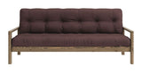 Knob Sovesofa, Brun lakeret fyrretræ, Brown - Unoliving.com