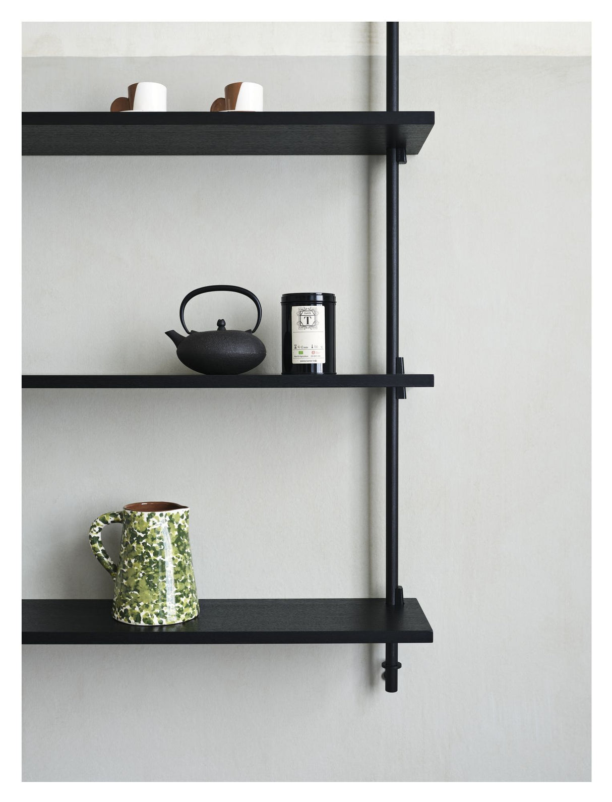 Wall Shelving, 2 fag, 5 hylder, H:65, Sort/sort - Unoliving.com