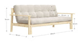 Unwind Sovesofa, Lakeret fyrretræ, Sorbet Pink fløjl - Unoliving.com