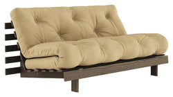 Roots 160 Sovesofa, Brun lakeret fyrretræ, Wheat Beige - Unoliving.com