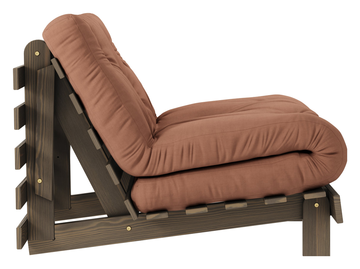 Roots 90 Sovesofa, Brun lakeret fyrretræ, Clay Brown - Unoliving.com