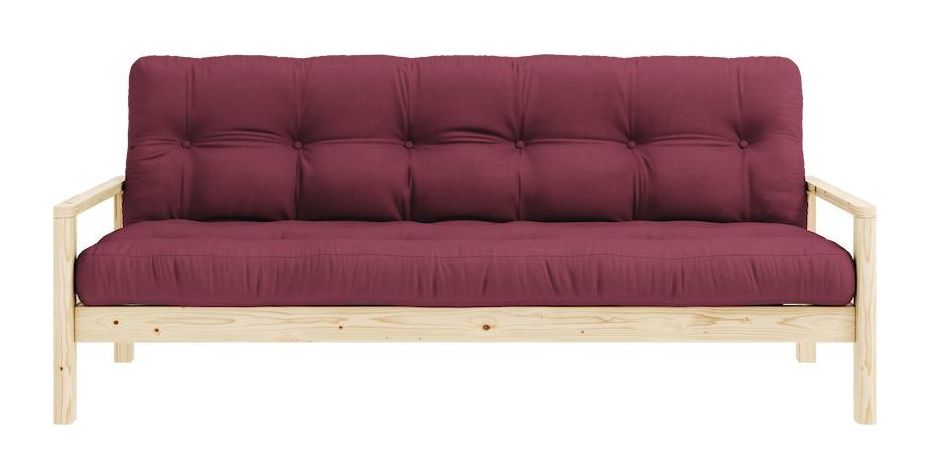 Knob Sovesofa, Lakeret fyrretræ, Bordeaux - Unoliving.com