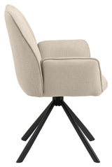 Glenda, spisebordsstol m/armlæn - beige - Unoliving.com