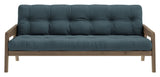 Grab Sovesofa, Brun lakeret fyrretræ, Petrol Blue - Unoliving.com